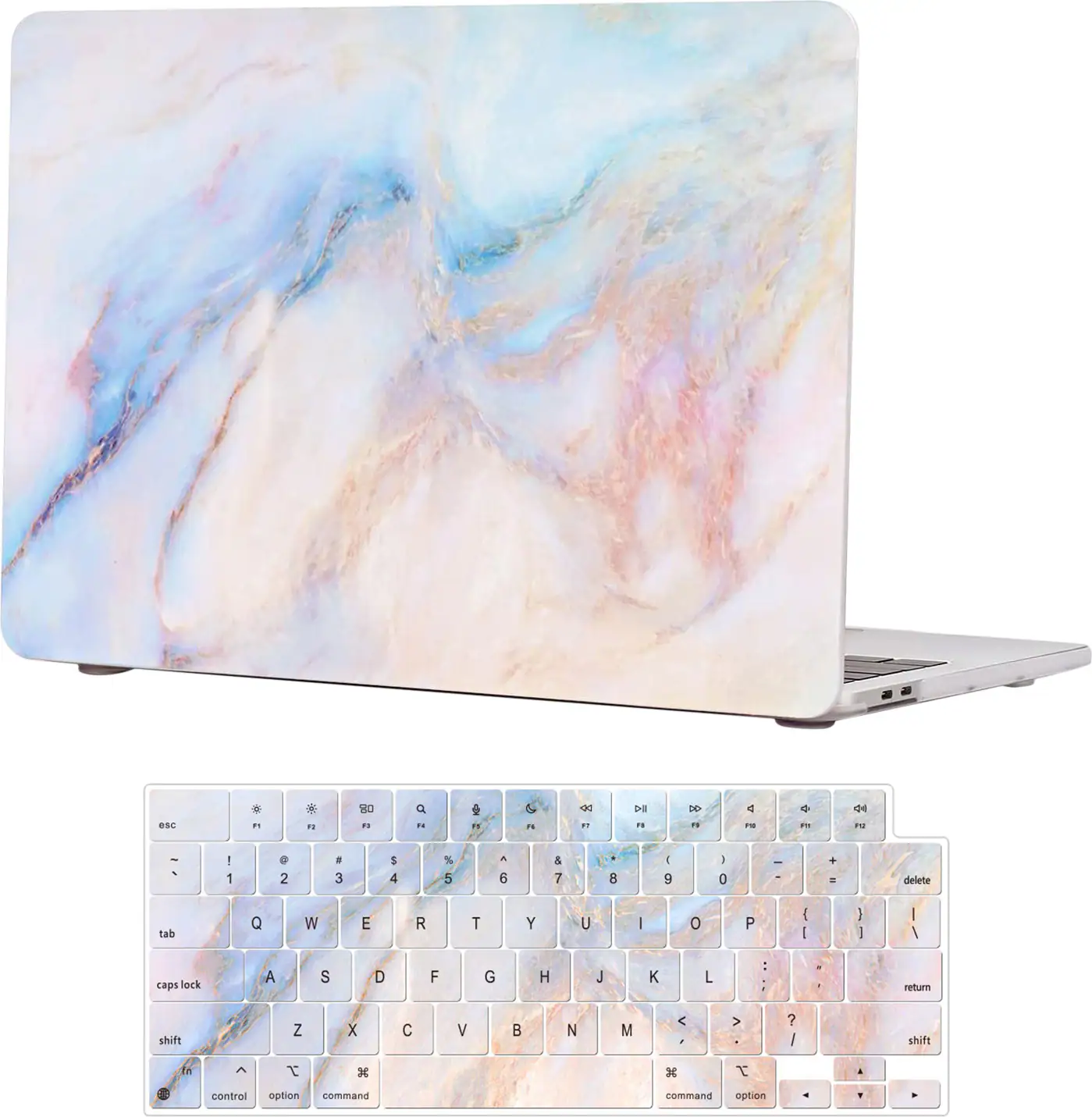 Alt View 11. SaharaCase - Arts Case for Apple MacBook Air 13.6" M2 and 13" M3 Chip Laptops - Marble Blue.