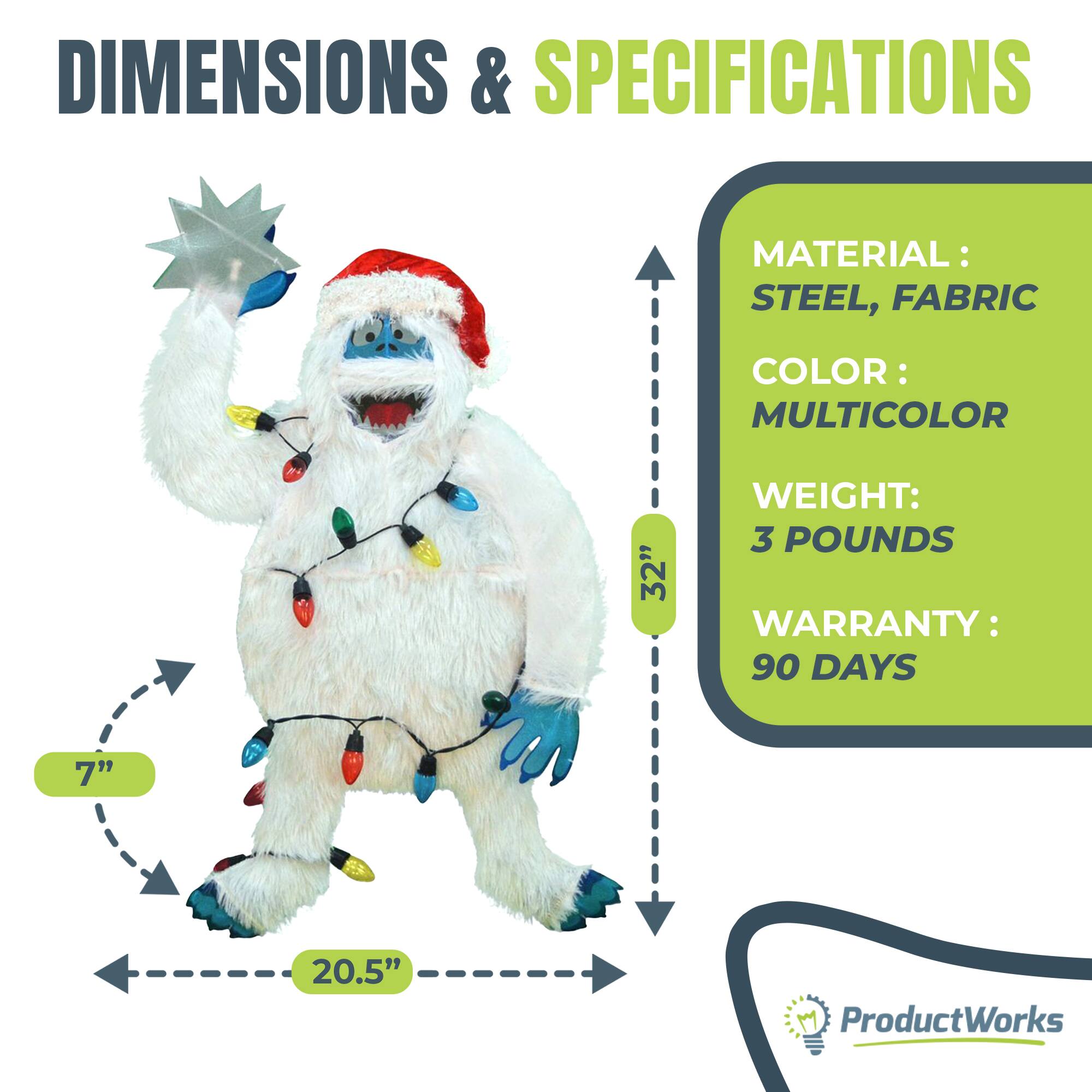 DIMENSIONS & SPECIFICATIONS

MATERIAL: STEEL, FABRIC  
COLOR: MULTICOLOR  
WEIGHT: 3 POUNDS  
WARRANTY: 90 DAYS  

7"  
20.5"  
32"  

ProductWorks