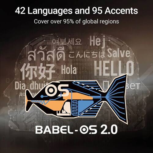 42 Languages and 95 Accents Cover over 95% of global regions

Hej   Salve  Hola HELLO Dia dhui    05

BABEL-OS 2.0