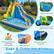 1. Unroll the water slide
2. Attach the blower and tighten the short outlet
3. Secure the bouncer to the ground (Not Included)
4. Install water hose
Recommended Blower: 520W-680W
EASY & QUICK INFLATION
Please keep the blower on when in use