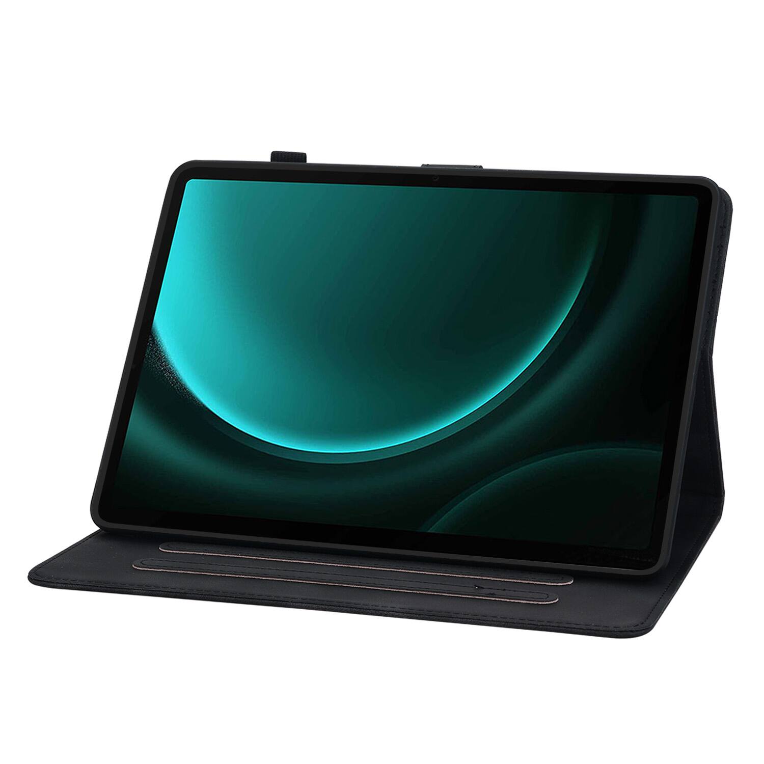 Alt View 1. Dteck - Case for Samsung Galaxy Tab S10 FE & S10 Lite and S9 FE & S9,Embossed Pattern PU Leather Flip Card Holder Stand Cover - Black.