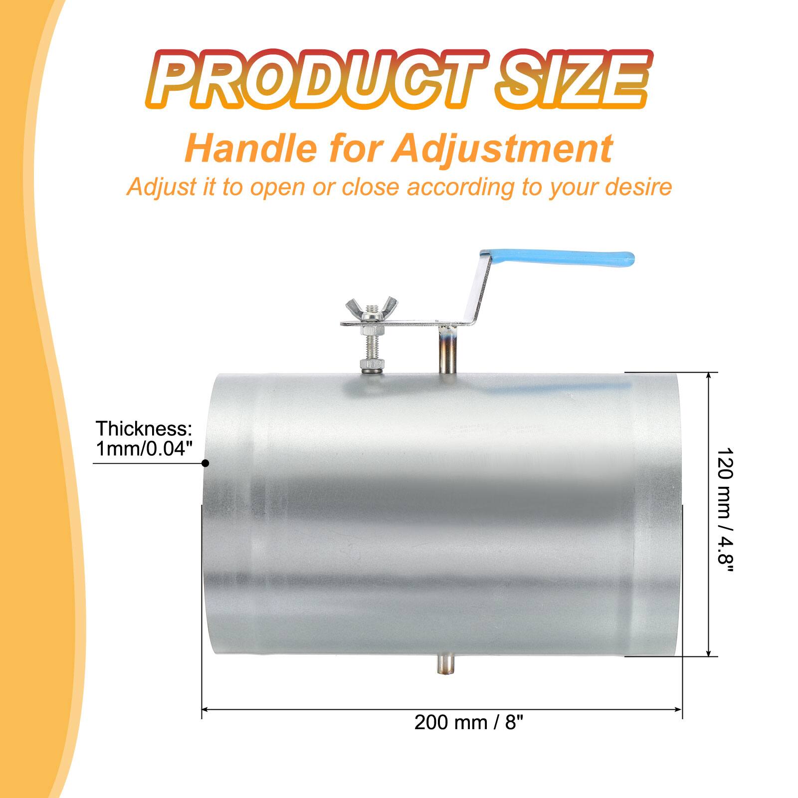 PRODUCT SIZE  
Handle for Adjustment  
Adjust it to open or close according to your desire  

Thickness: 1 mm / 0.04"  
120 mm / 4.8"  
200 mm / 8"