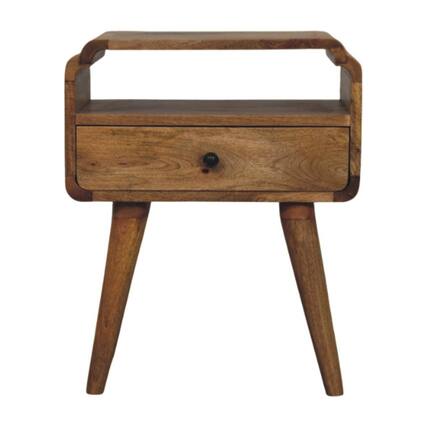 Front. Artisan Furniture - Artisan Furniture Solid Wood Newton Oak-ish Nightstand, 1 Drawer, Open-Slot, Brown - Oak.