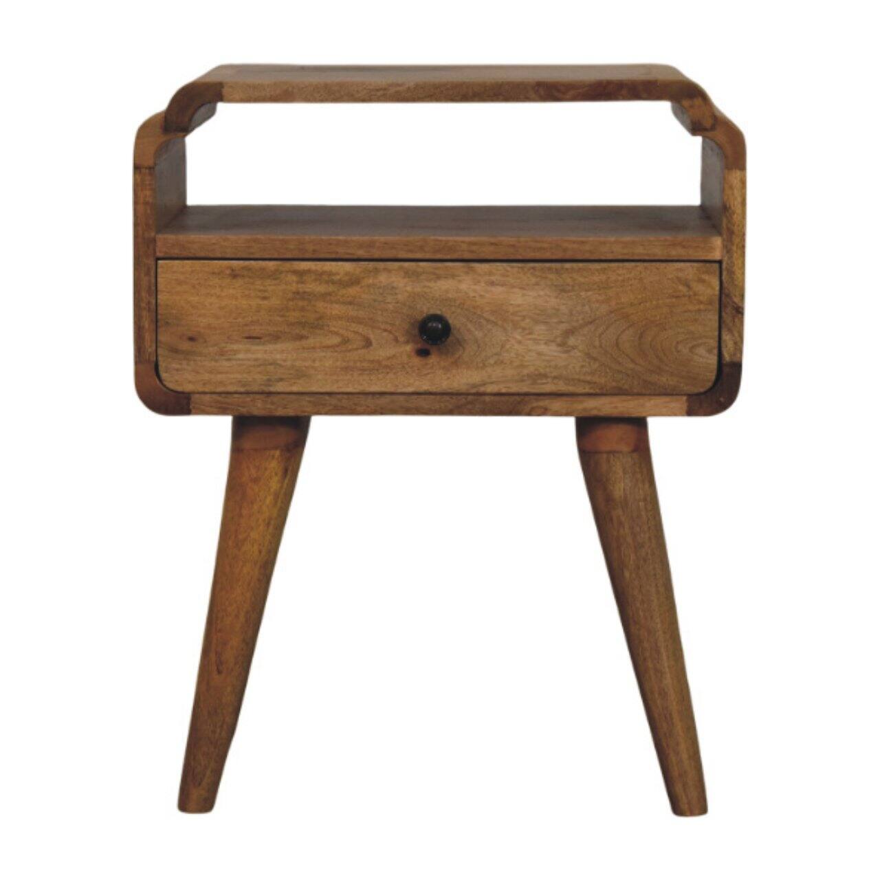 Front. Artisan Furniture - Artisan Furniture Solid Wood Newton Oak-ish Nightstand, 1 Drawer, Open-Slot, Brown - Oak.