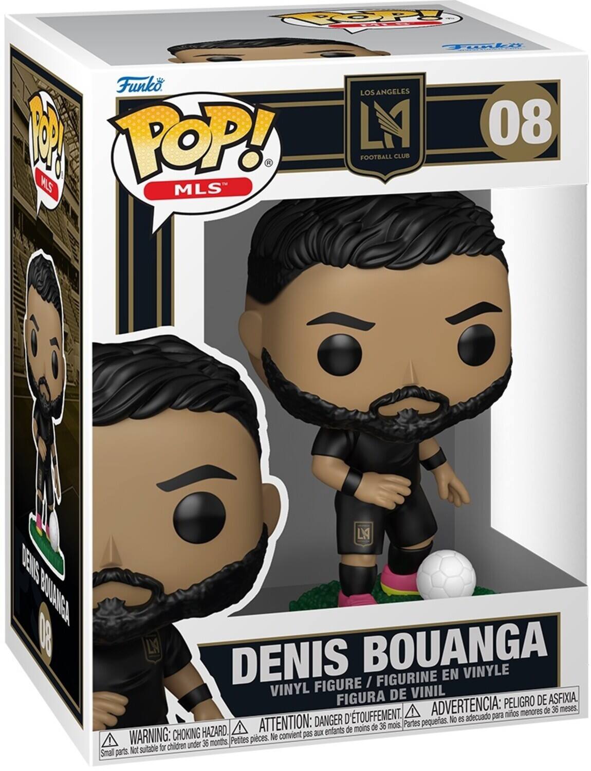 Funko POP! MLS  
LOS ANGELES LM 08 FOOTBALL CLUB  
DENIS BOUANGA  
VINYL FIGURE / FIGURINE EN VINYLE / FIGURA DE VINIL  

WARNING: CHOKING HAZARD. Small parts. Not suitable for children under 36 months.  
ADVERTENCIA: PELIGRO DE ASFIXIA.  
ATTENTION: DANGER D'ÉTOUFFEMENT.  
ADVERTENCIA: PELIGRO DE ASFIXIA.
