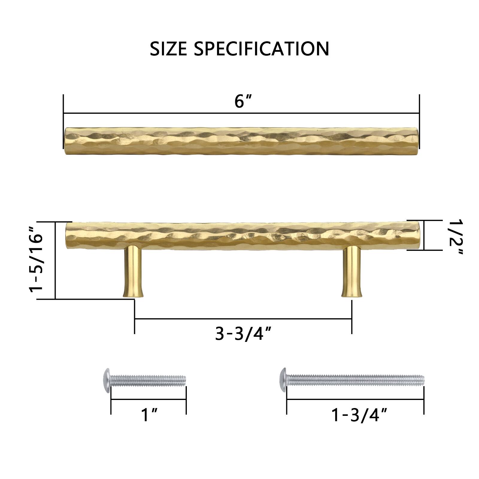 SIZE SPECIFICATION

- 6"
- 1-5/16"
- 3-3/4"
- 1/2"
- 1"
- 1-3/4"