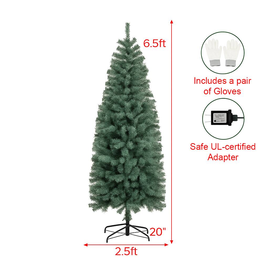 6.5ft  
Includes a pair of Gloves  
Safe UL-certified Adapter  
20"  
2.5ft