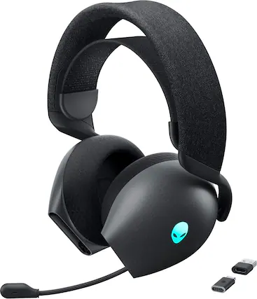 Front. Alienware - AW725H Tri Mode Wireless Over-the-Ear Gaming Headset for PC, Xbox X|S, Xbox One, PS5, PS4, Switch and Mobile - Dark Side of the Moon.