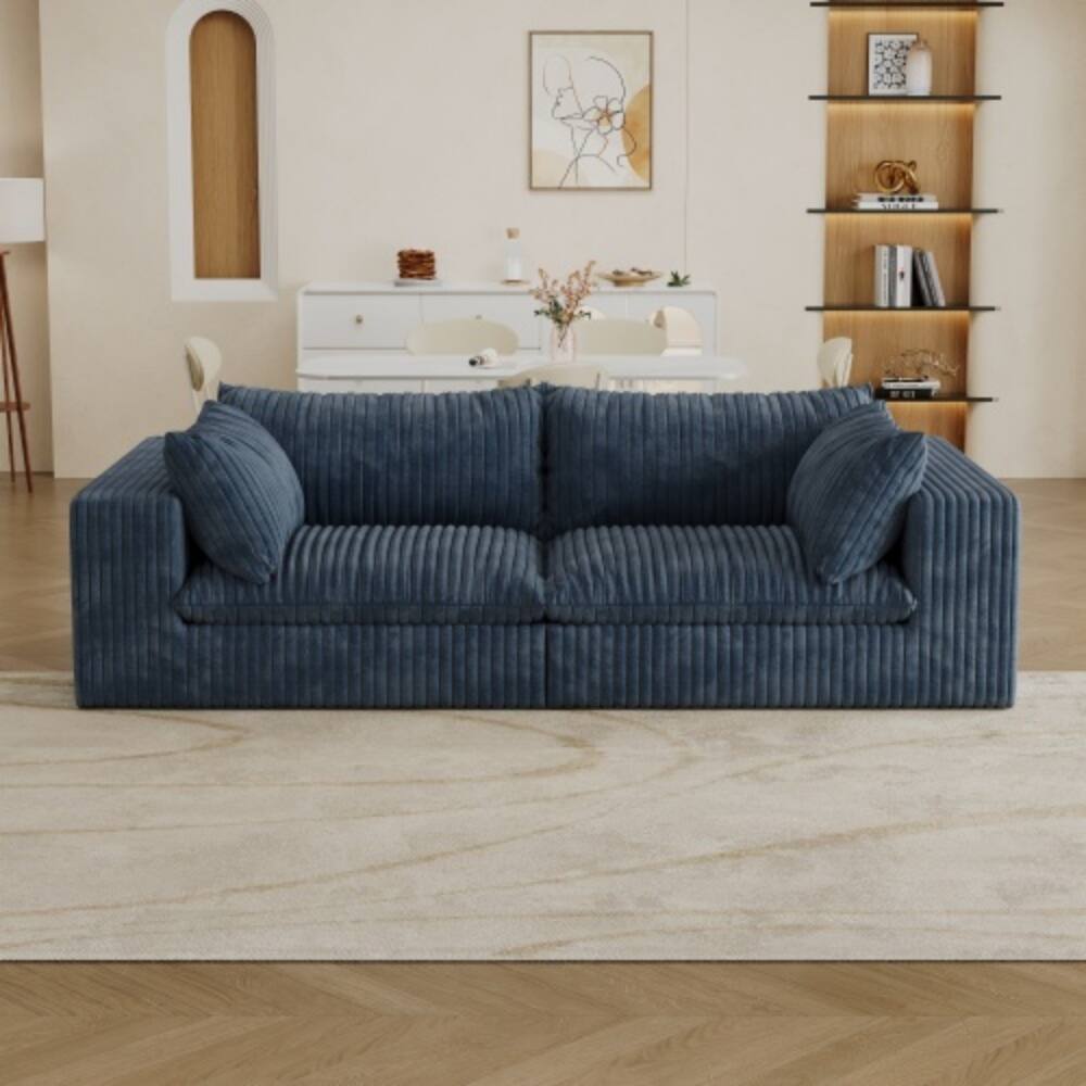 LUCKY ONE Modular 2 Seater Cloud Sofa Feather Filled Cushion No Wood ...