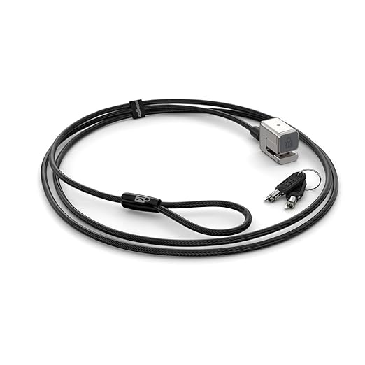 Angle. Kensington - Kensington Keyed Cable Lock Surface Pro - 5.91 ft Cable - Keyed Lock - Black, Silver - Carbon Steel, Plastic - For.