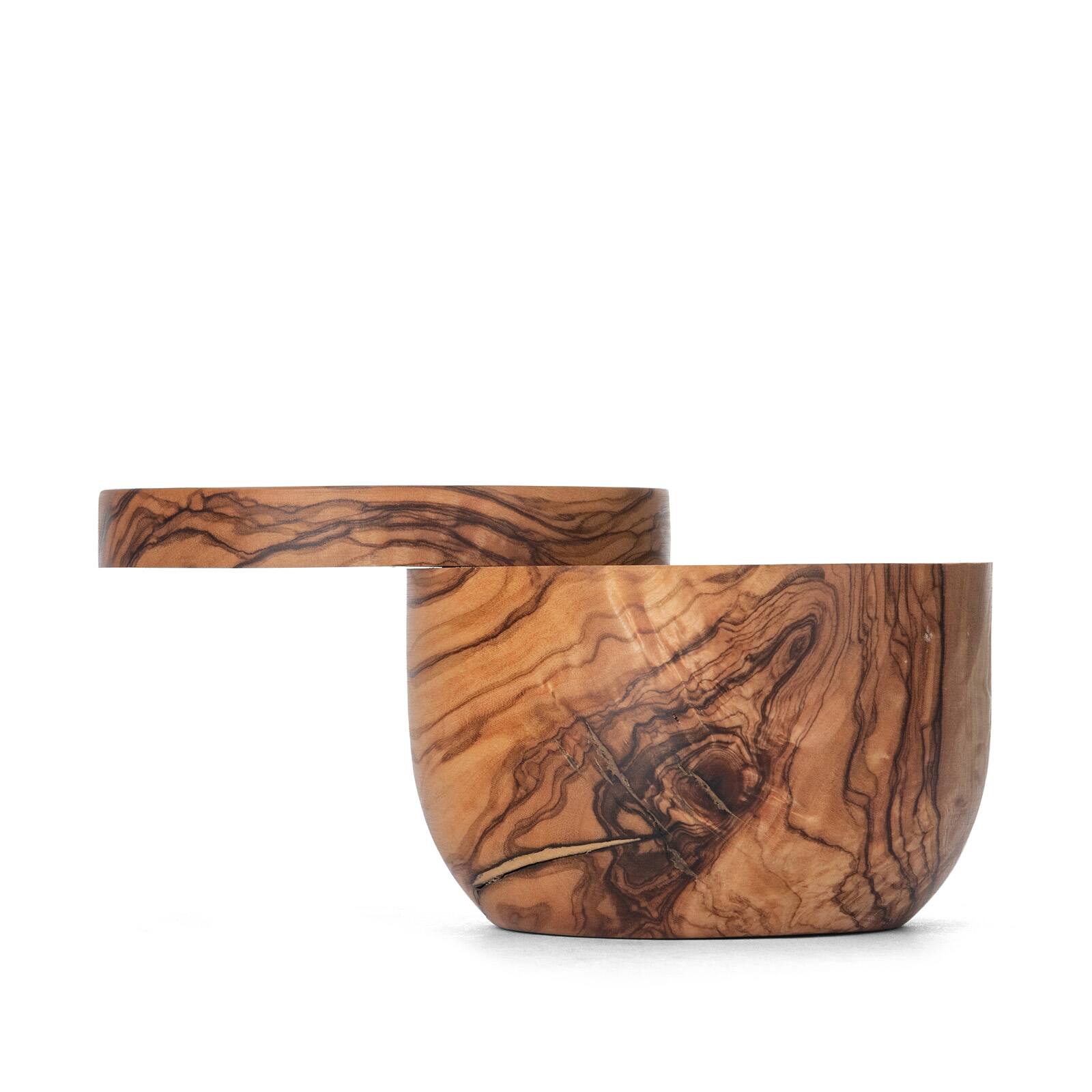Alt View 4. Berard - France Olive Wood Salt Keeper - Brown.