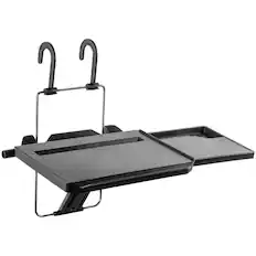 Front. Mount-It! - Height Adjustable Steering Wheel and Backseat Tray with Side Pullout Laptop & Tablet Tray - Black.