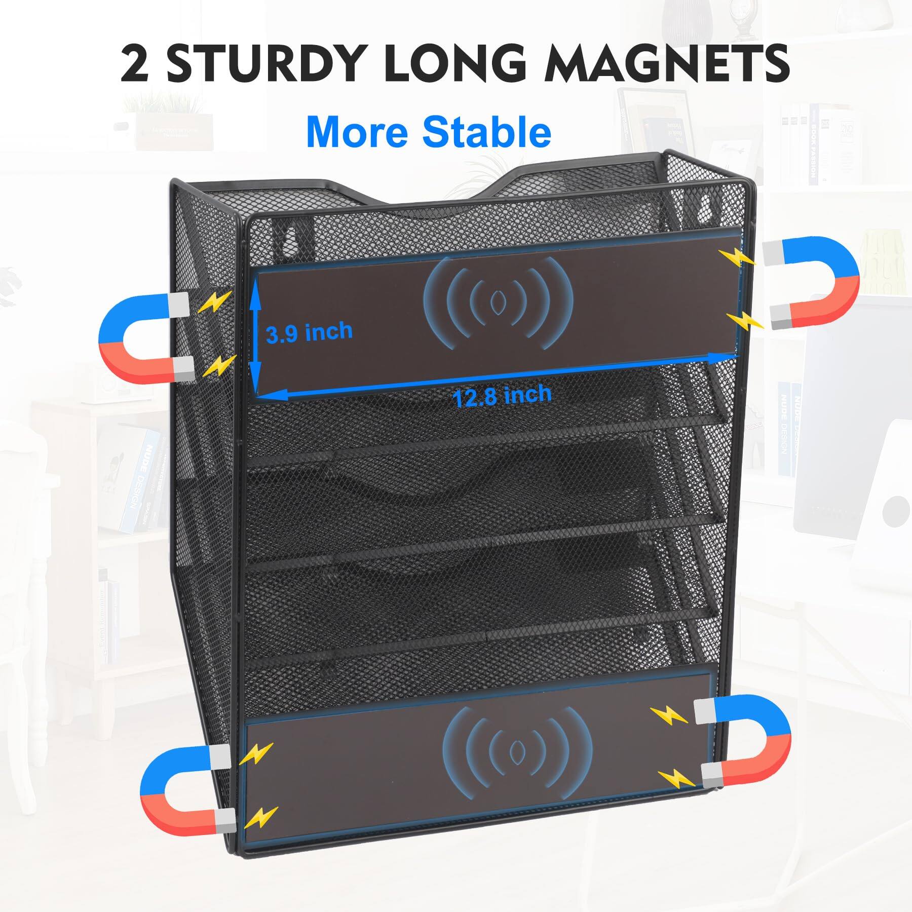 2 STURDY LONG MAGNETS  
More Stable  

3.9 inch  
12.8 inch