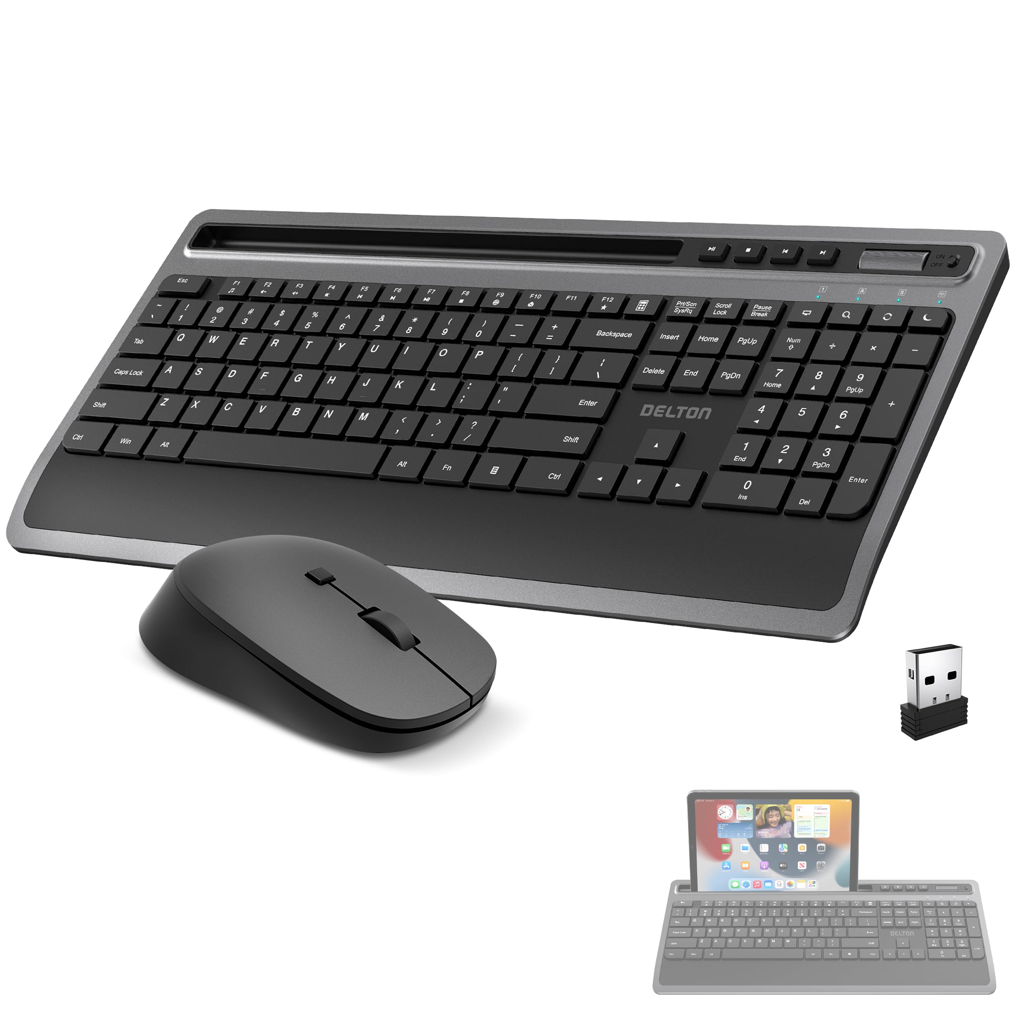Delton - T42/M42 Wireless Keyboard & Mouse Combo (DKBMT42) - Black