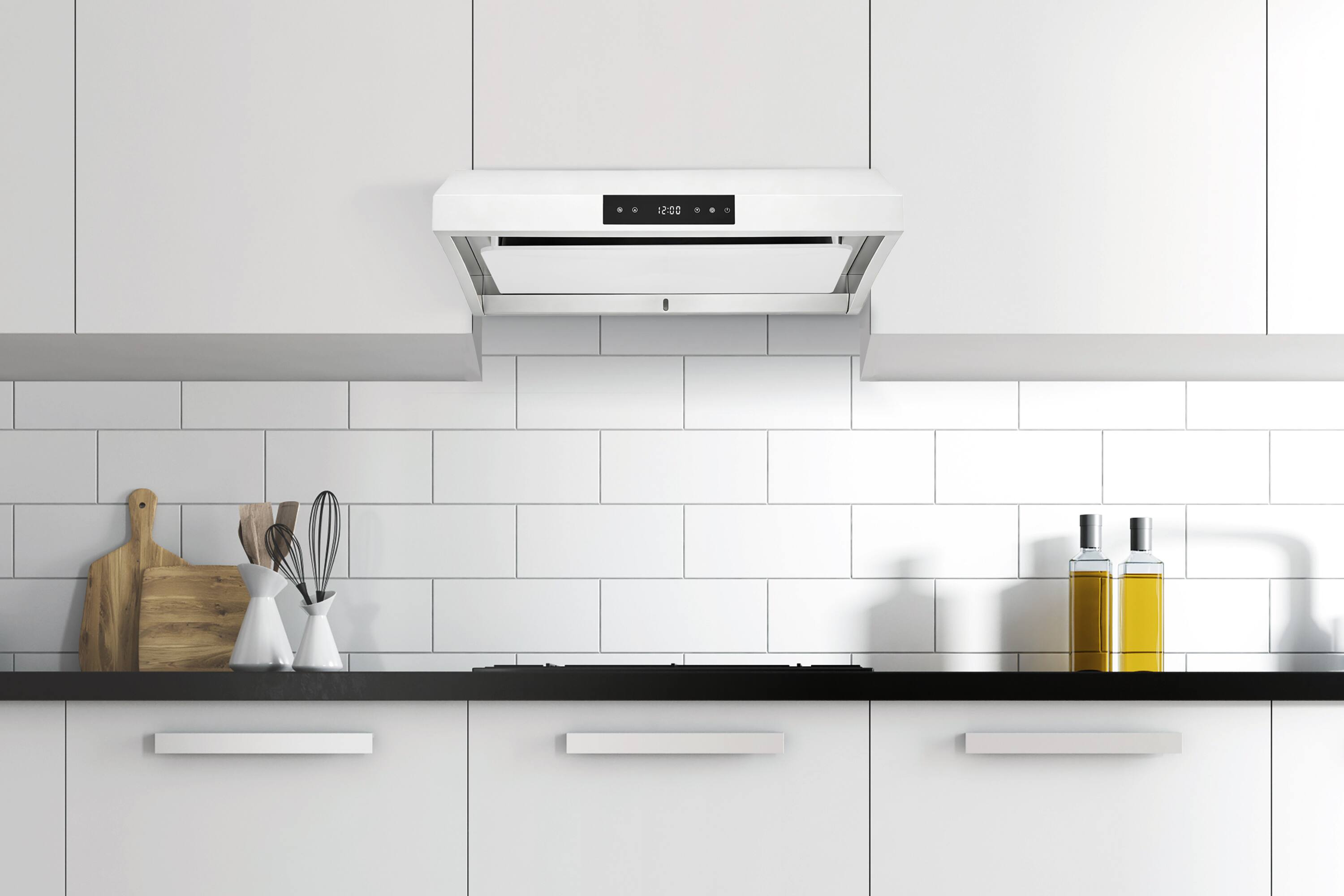 Alt View 3. Hauslane - Hauslane UC-PS38 30-in Ducted Undercabinet Range Hood with Steam Clean - White.