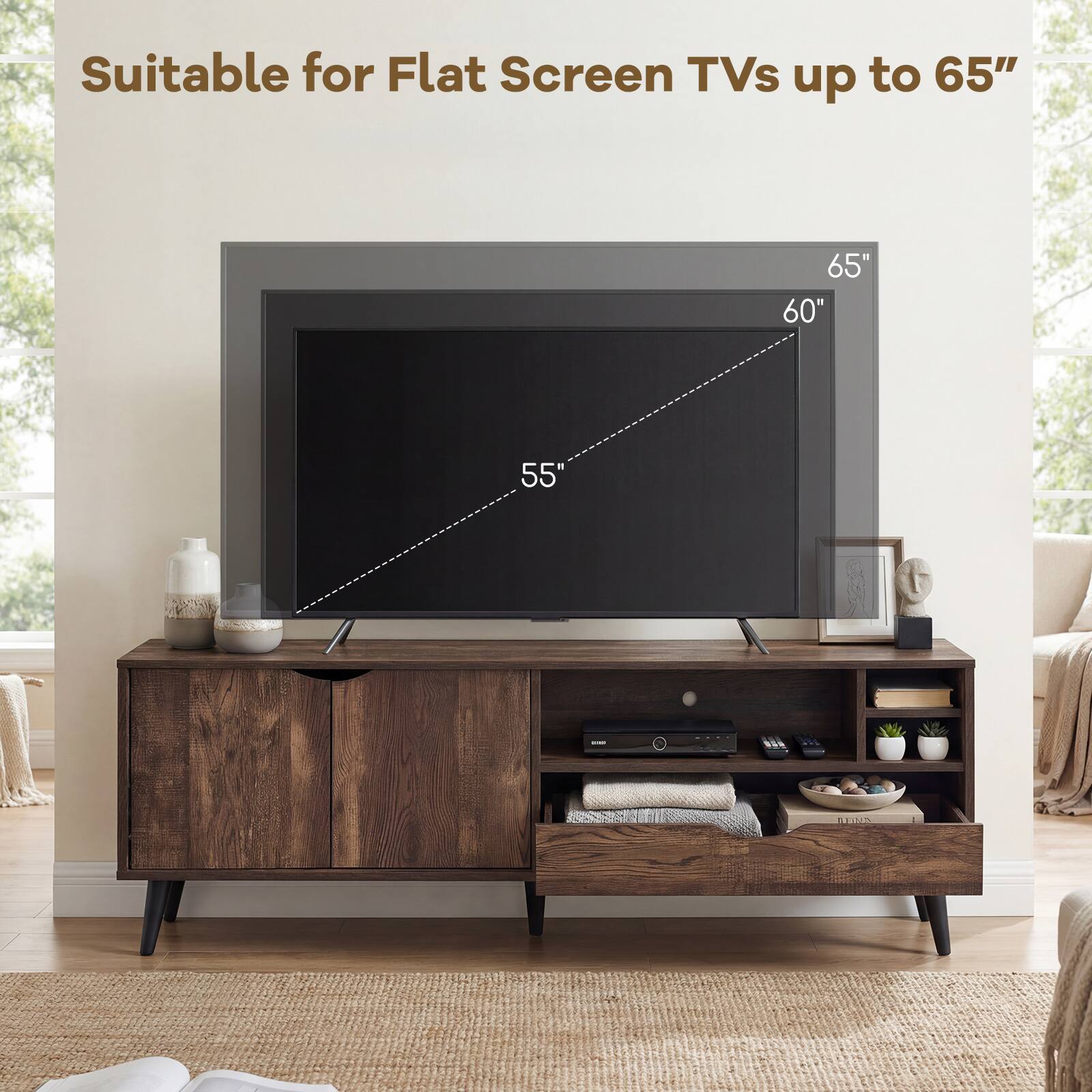 Suitable for Flat Screen TVs up to 65"

65"
60"
55"