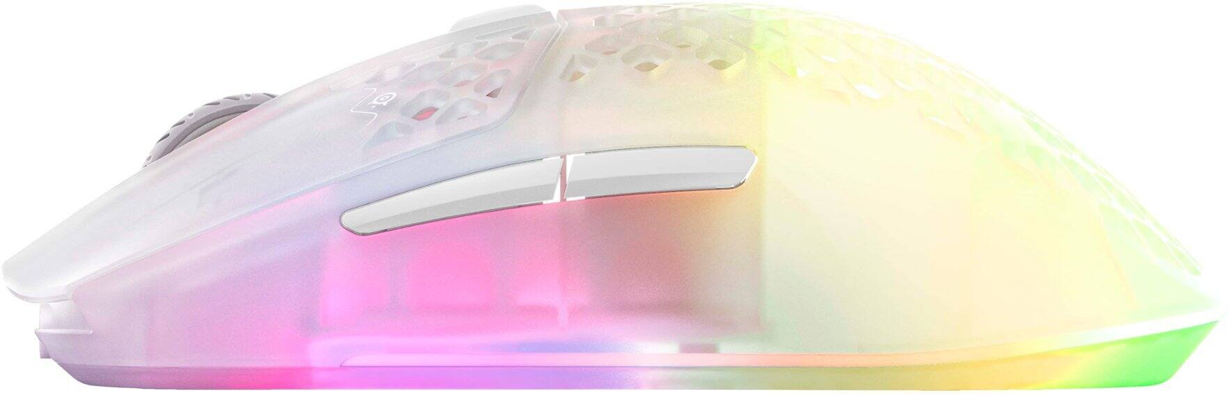 Alt View 17. SteelSeries - Aerox 3 Super Light Honeycomb Wireless RGB Optical Gaming Mouse - Ghost Edition.