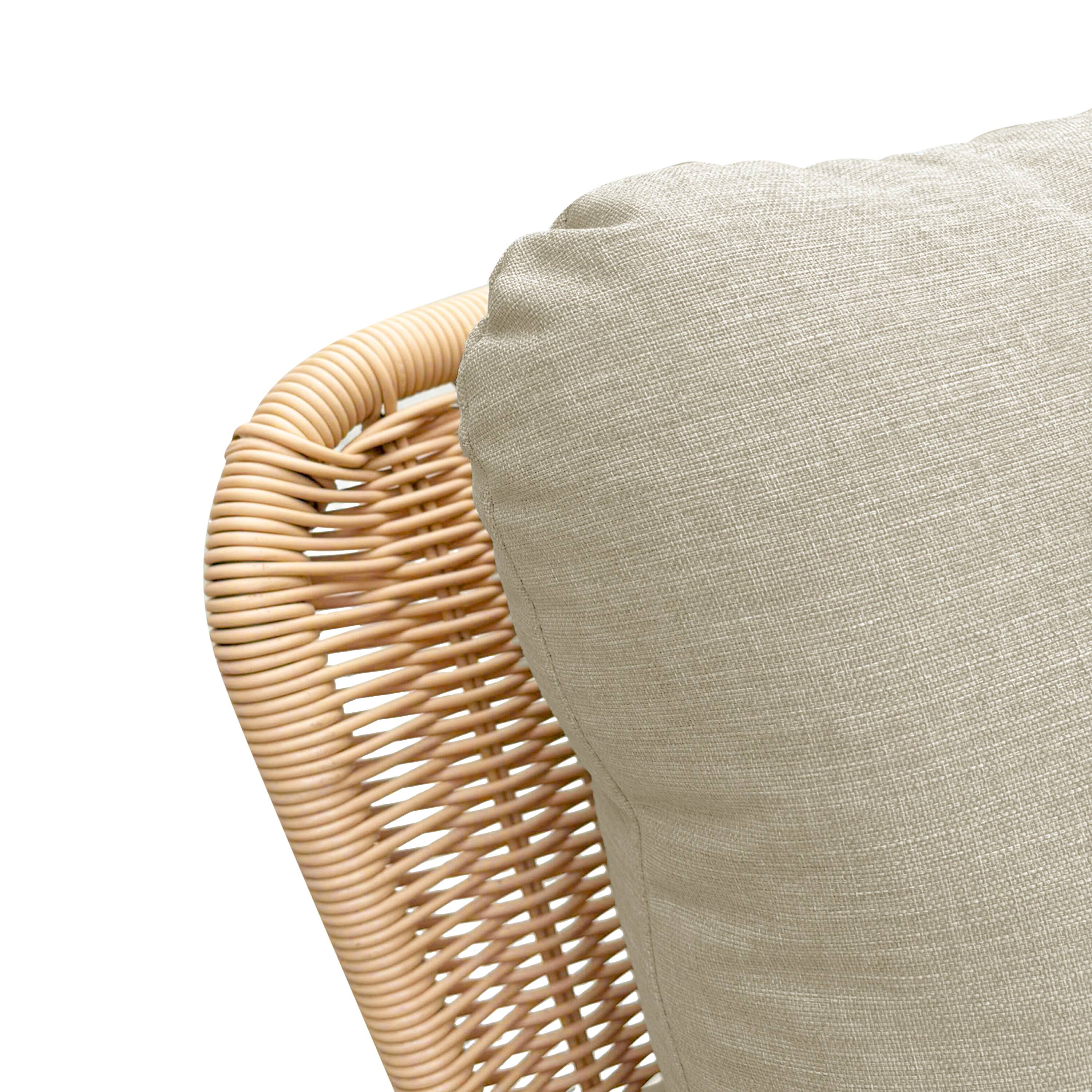 Alt View 6. Tiramisubest - [Set of 2] Minimalist Wicker Rocking Chair with Polyester Cushions and Wooden Frame for Indoor and Outdoor Spaces,Beige - Beige.