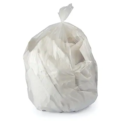 Front. Heritage Bag - 12-16 Gallon Industrial Trash Bag, 24" x 32", Low Density, 0.5 Mil - Clear.