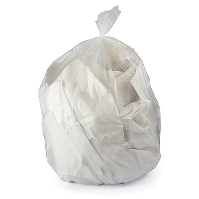 Front. Heritage Bag - 12-16 Gallon Industrial Trash Bag, 24" x 32", Low Density, 0.5 Mil - Clear.