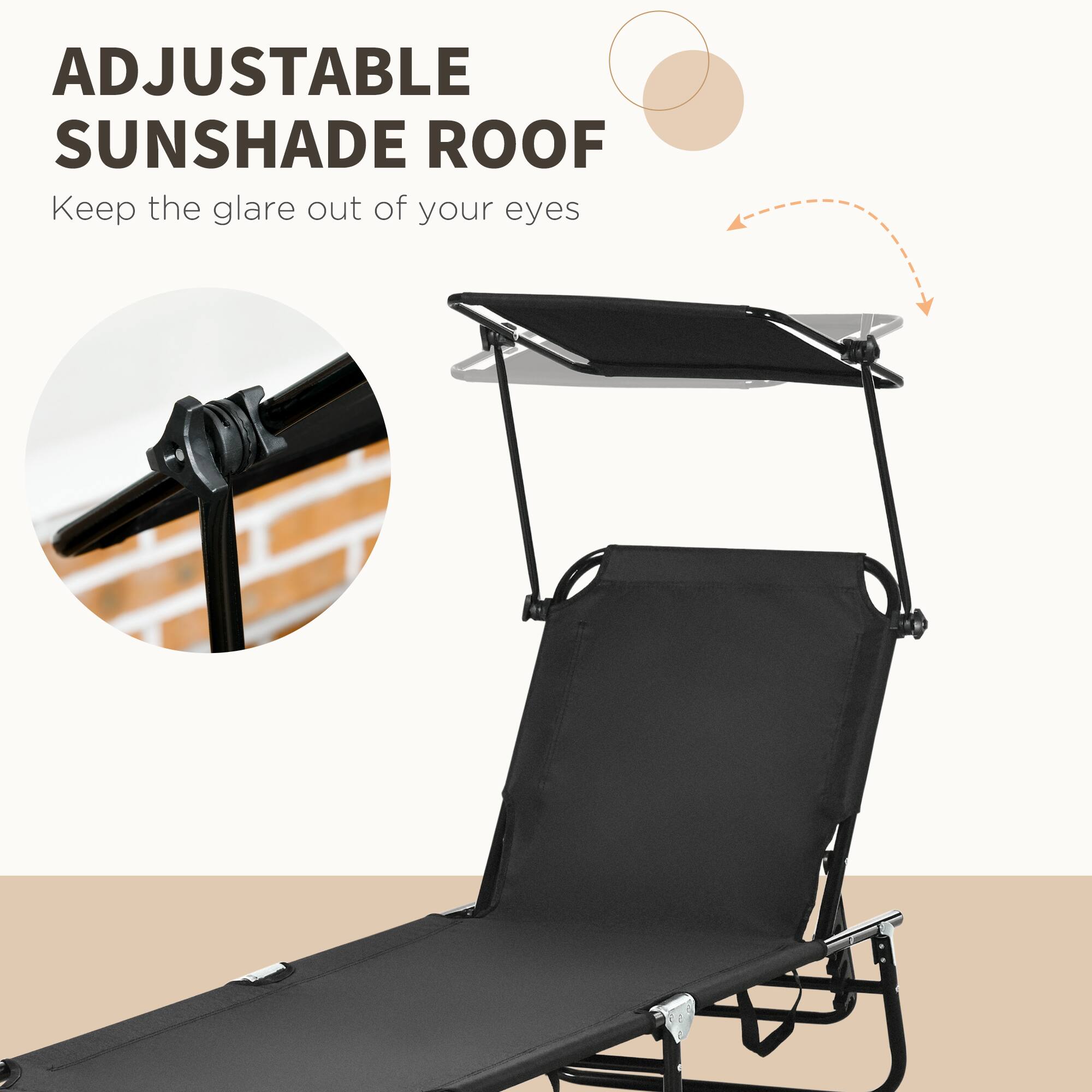 ADJUSTABLE SUNSHADE ROOF  
Keep the glare out of your eyes