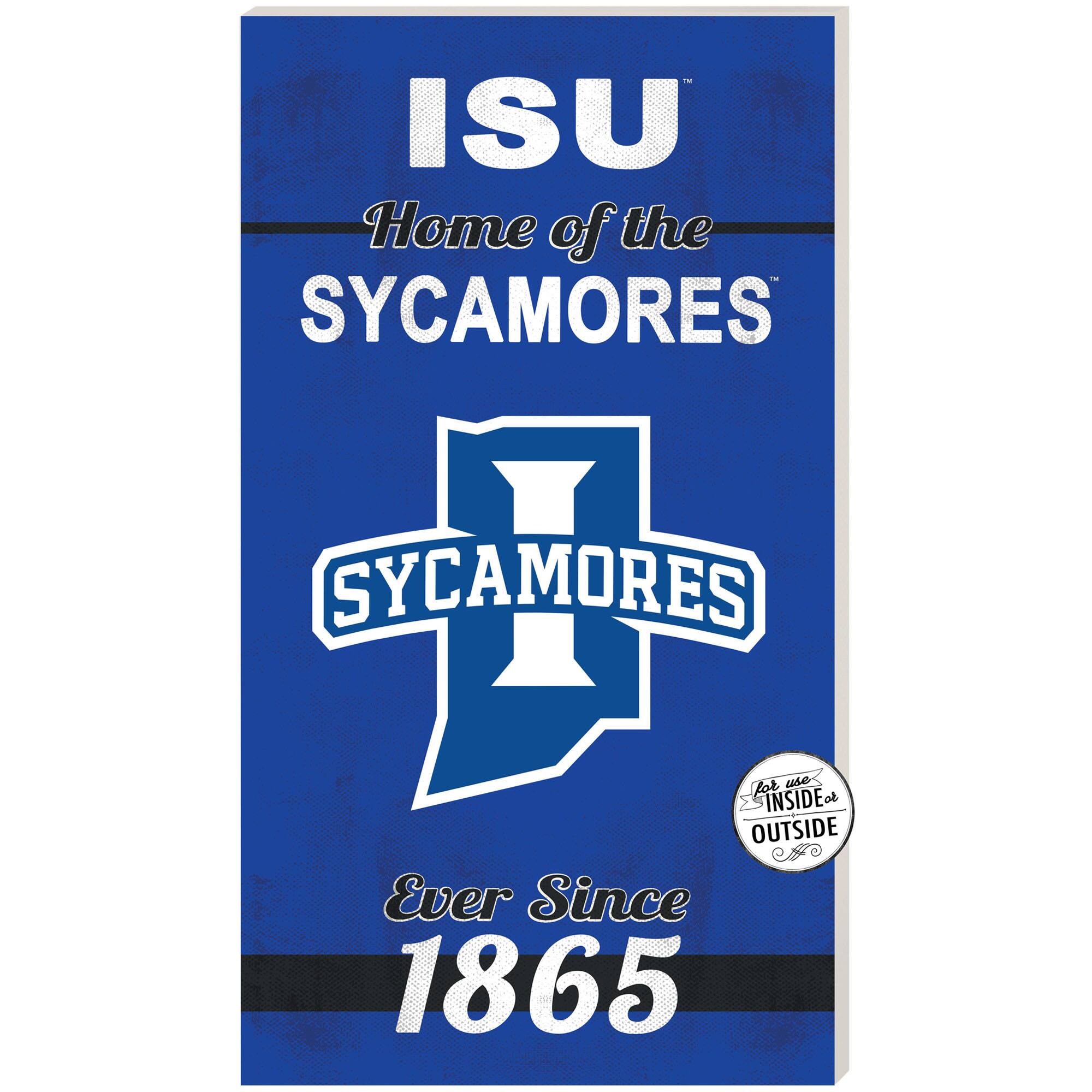 Jardine - Indiana State Sycamores 11" x 20" Indoor/Outdoor Home Of The Sign - Blue
