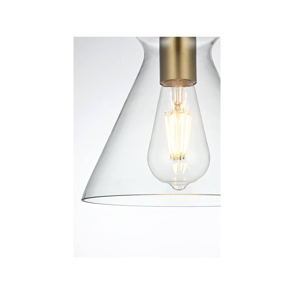 Alt View 4. Living District - Destry 8 Inch Pendant Clear Shade in Satin Gold - Satin Gold And Clear.