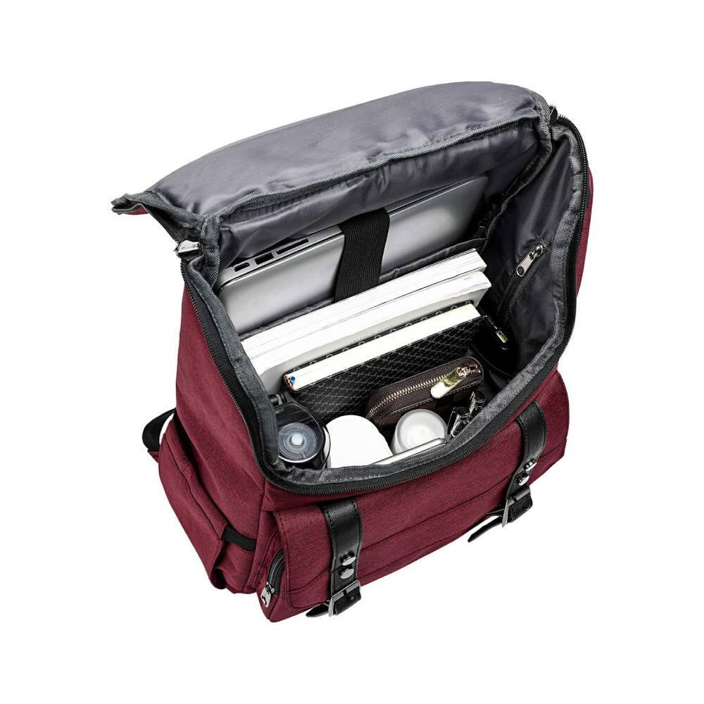 Alt View 3. Circus Cirle - Circus Cirle Vintage Backpack With Usb Charging Port - Red.