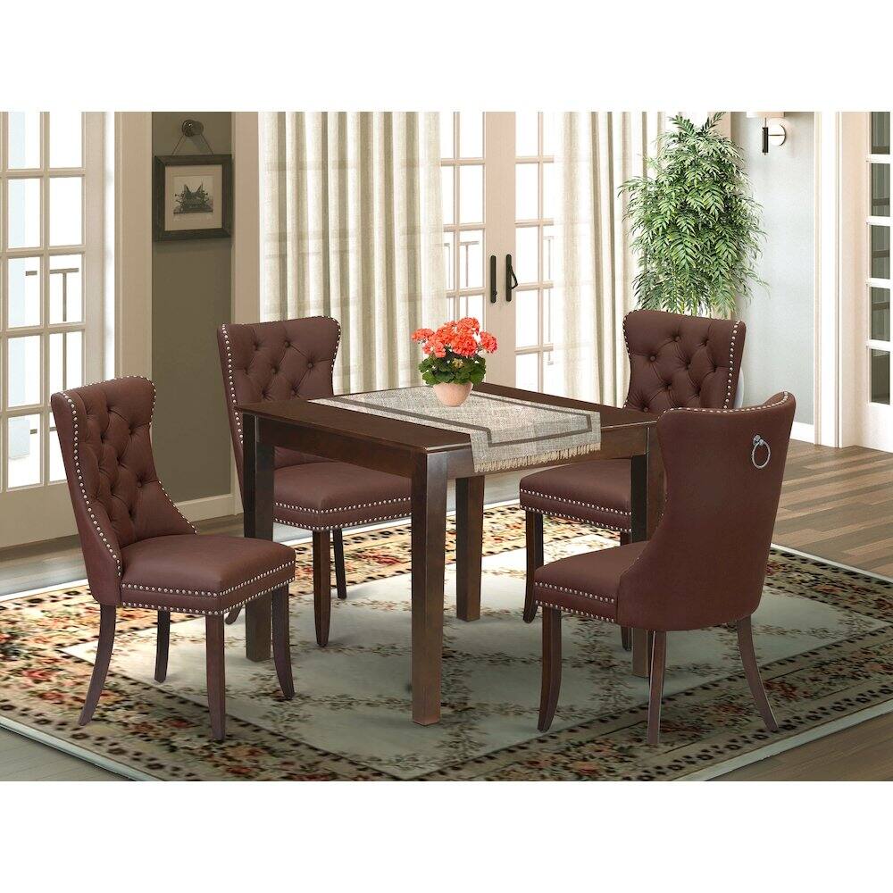 Alt View 7. East West Furniture - 5 Piece Modern Dining Table Set - Mahogany.