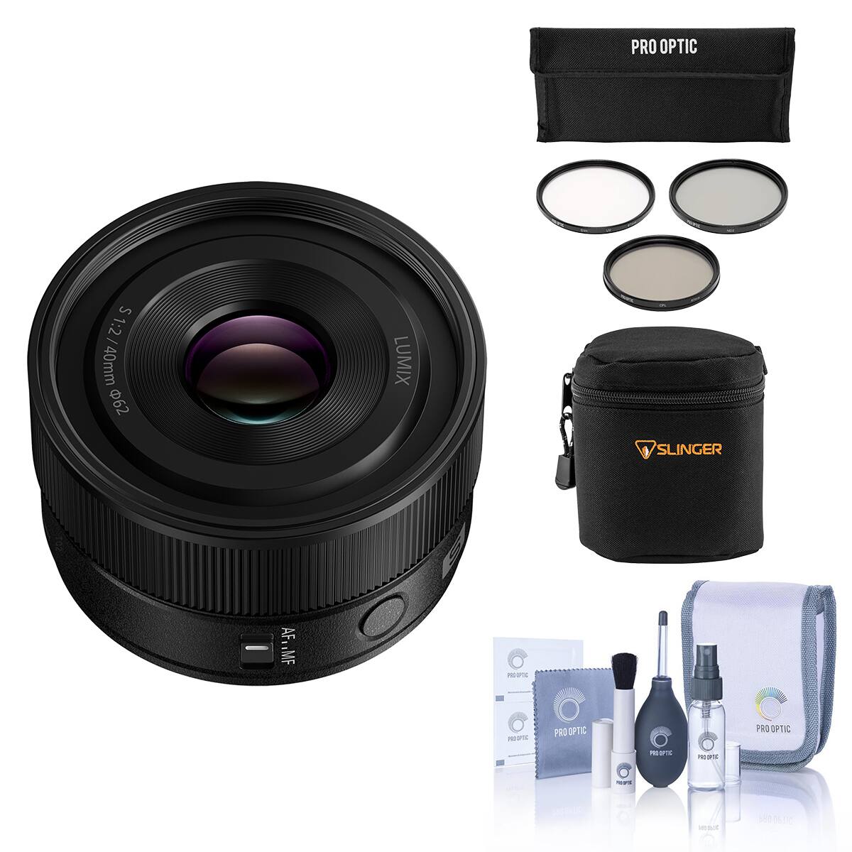 Bundle Panasonic LUMIX S 40mm f/2 Lens for L Mount, Black, with 62mm ...
