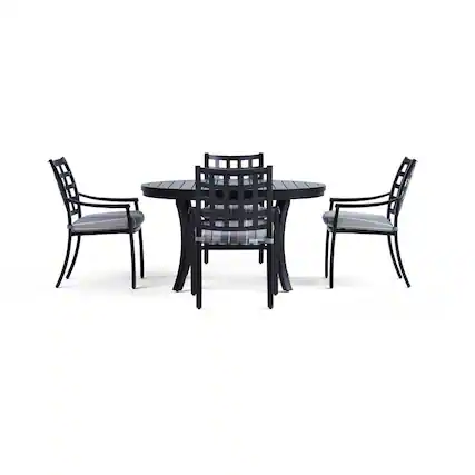 Front. Yardbird® - Lily 5-Piece Round Outdoor Dining Set - Milano.