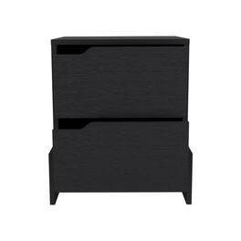 Spaco - Nightstand with 2-Drawers, End Table with Sturdy Base for Bedroom - Black