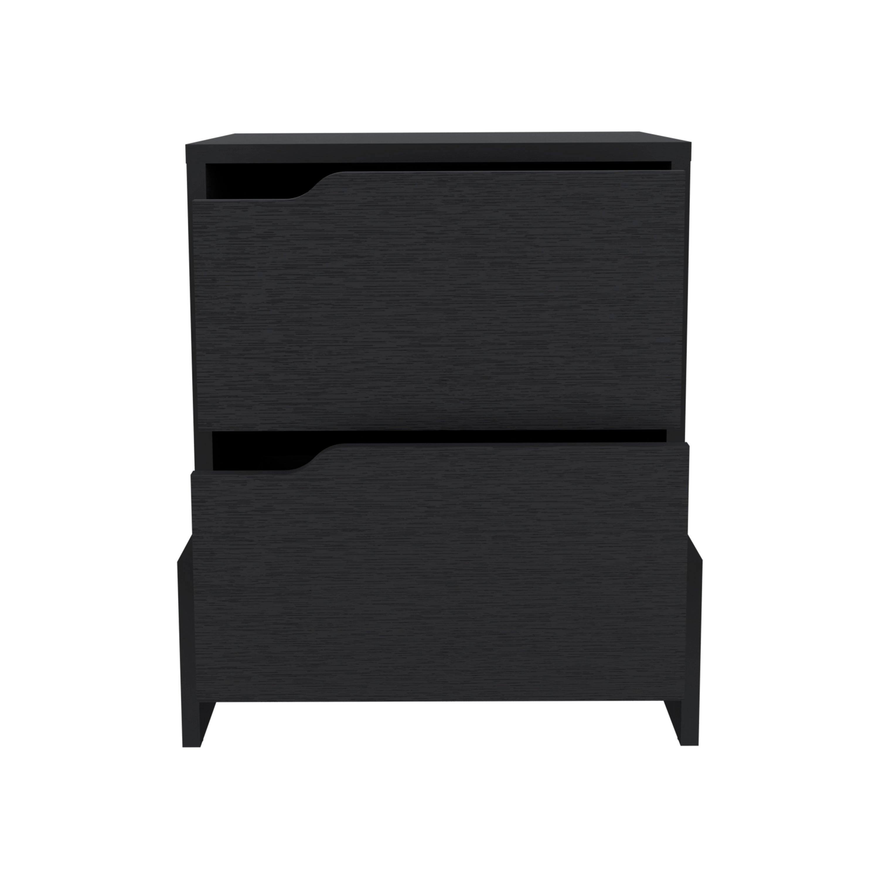 Front. Spaco - Spaco Nightstand with 2-Drawers, End Table with Sturdy Base for Bedroom - Black.