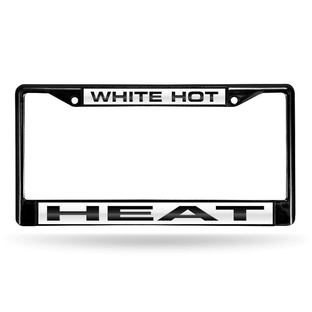 Miami Basketball Heat - White Hot - Black Metal Laser Cut License Plate Frame