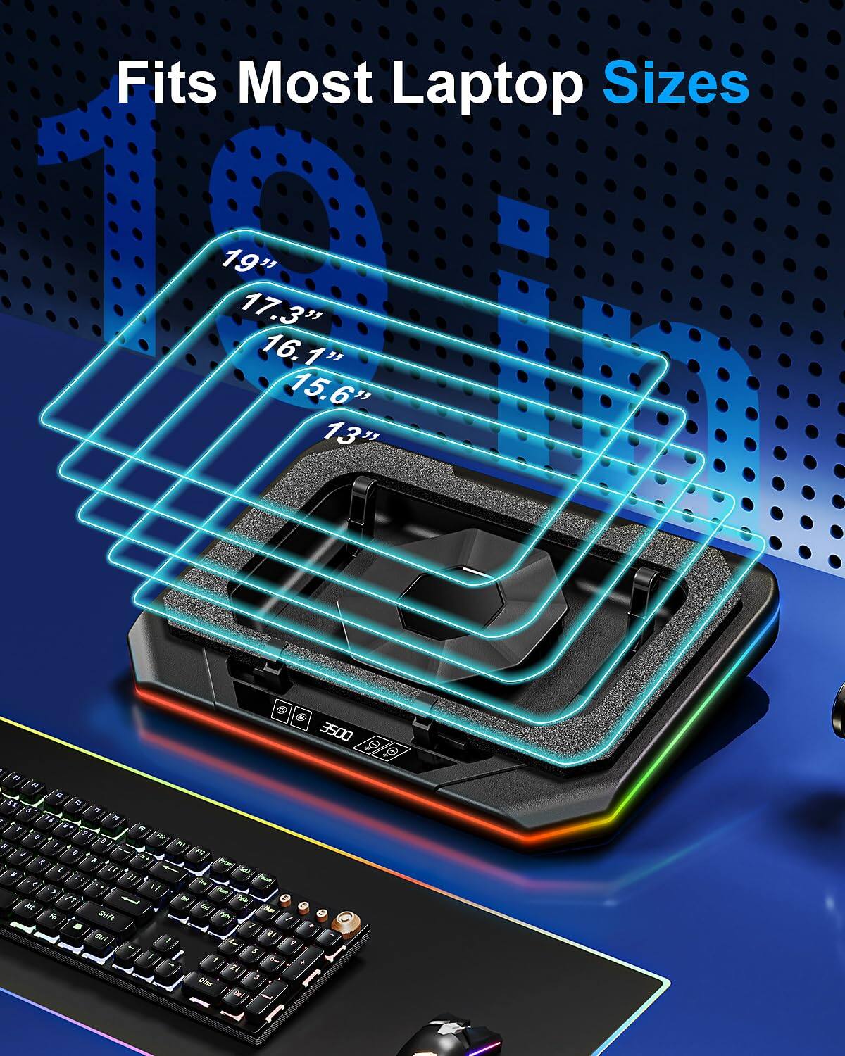 Fits Most Laptop Sizes 19" 17.3" 16.1" 15.6" 13"