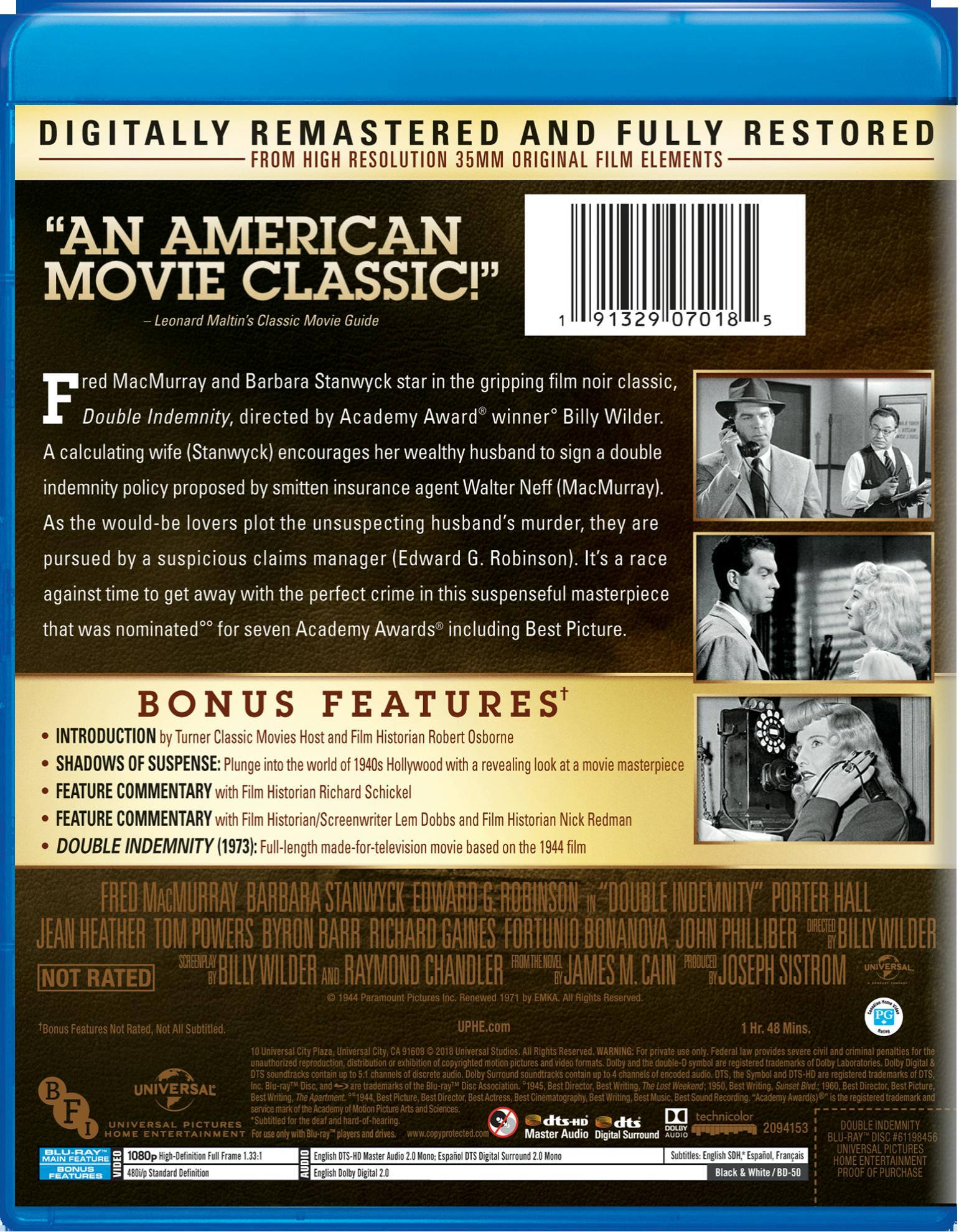 Angle. Double Indemnity [Blu-ray].