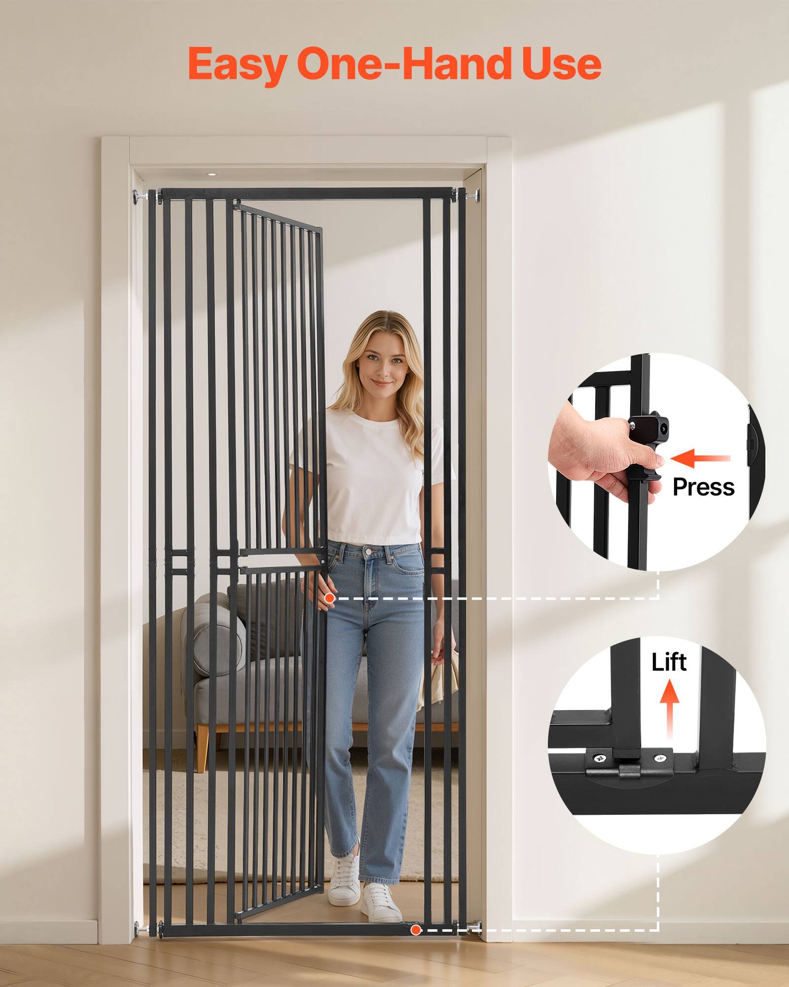 Easy One-Hand Use

Press

Lift