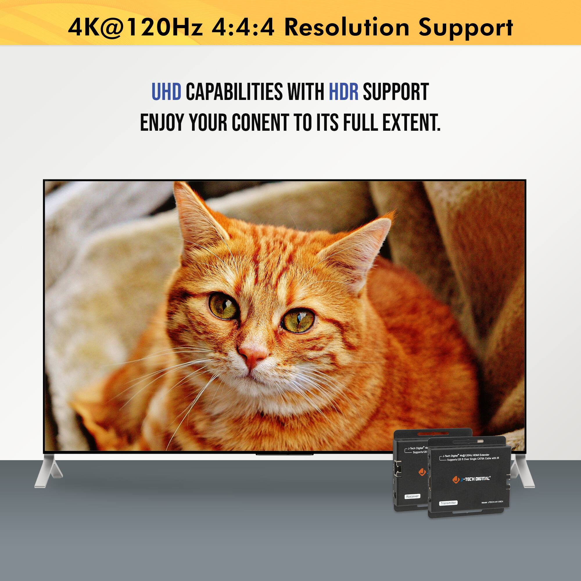 4K@120Hz 4:4:4 Resolution Support

UHD CAPABILITIES WITH HDR SUPPORT  
ENJOY YOUR CONTENT TO ITS FULL EXTENT.