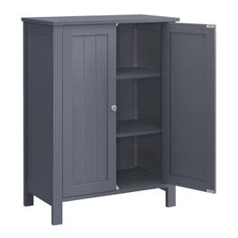 Songmics Home - Bathroom Floor Storage Cabinet, Bathroom Storage Unit with 2 Adjustable Shelves, 11.8 x 23.6 x 31.5 Inches - Slate Gray