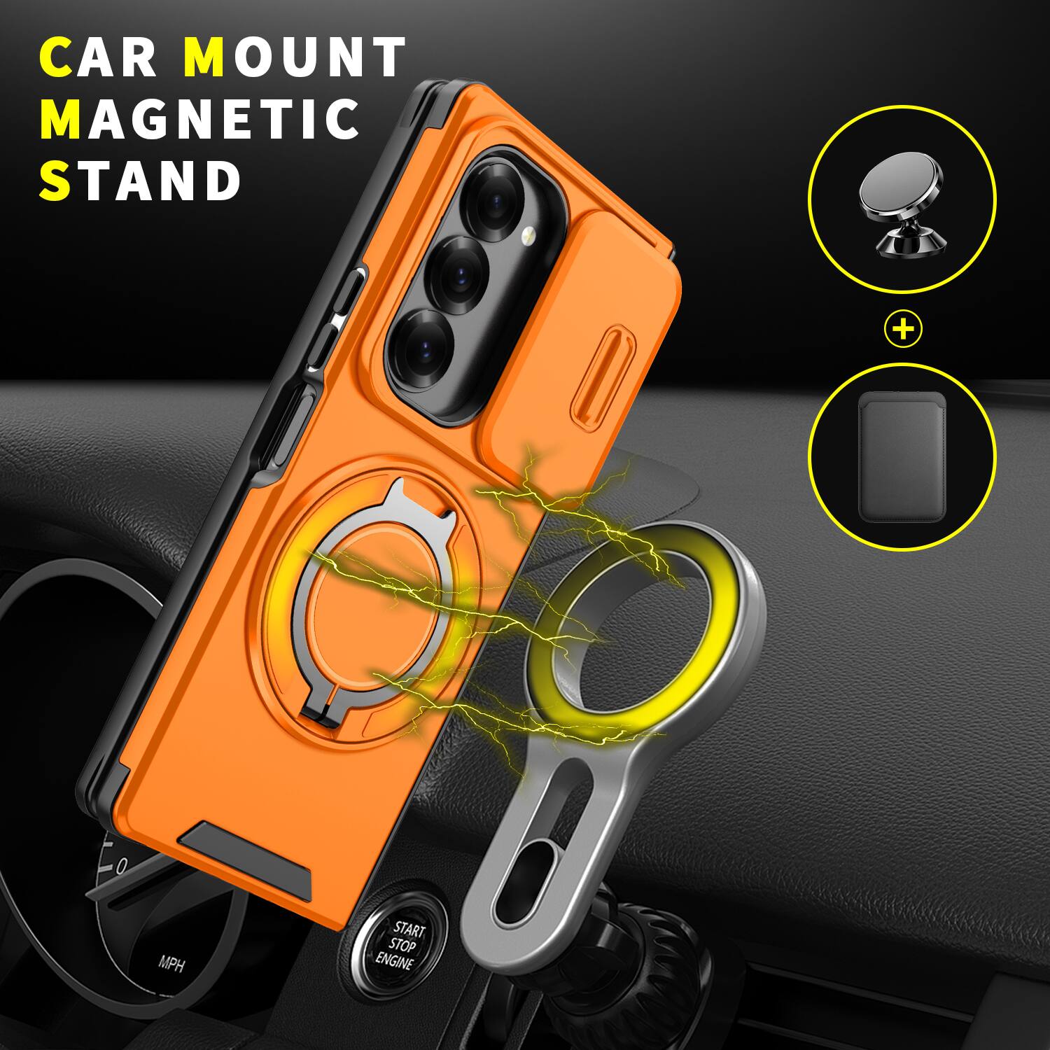 CAR MOUNT MAGNETIC STAND + 0 MPH START STOP ENGINE