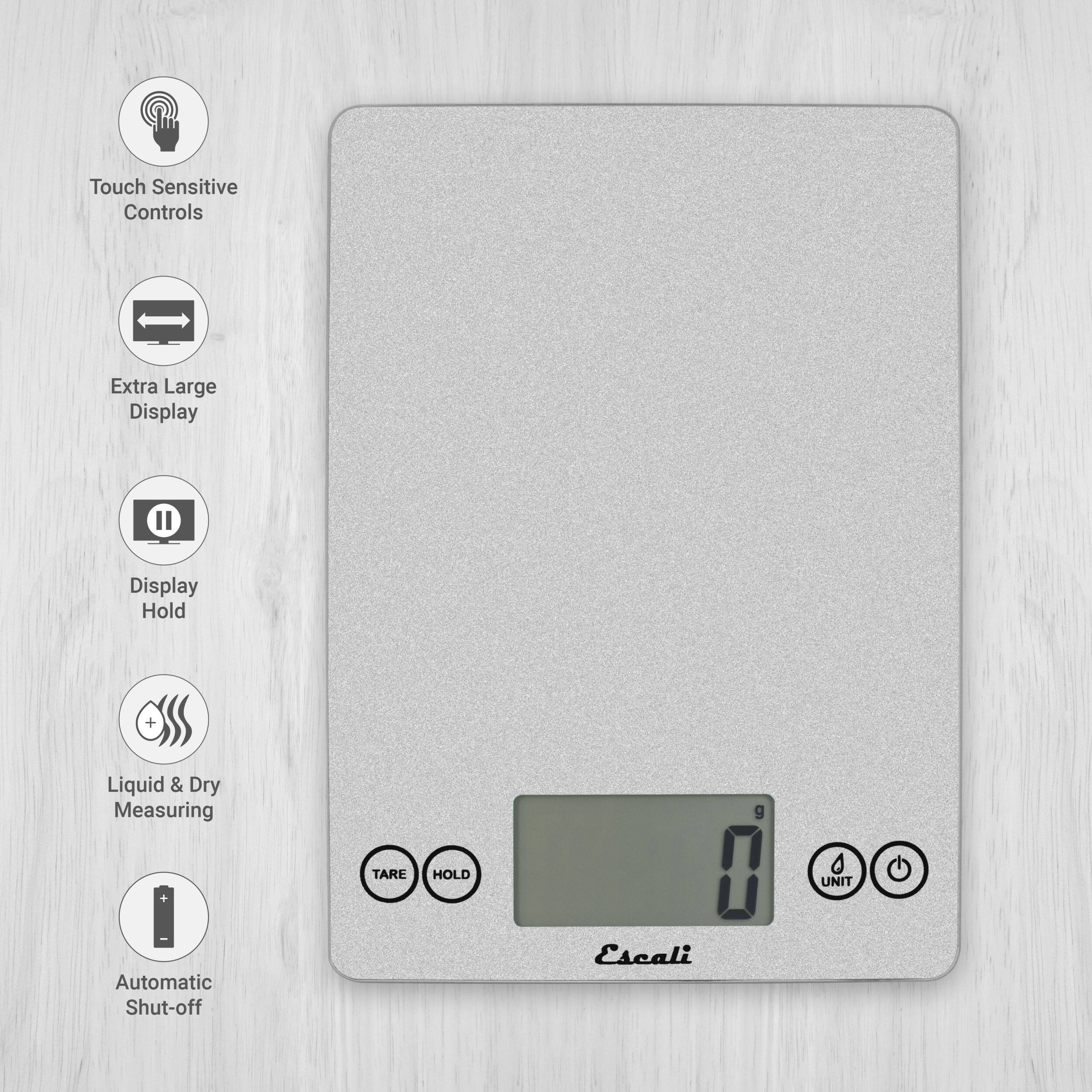 Touch Sensitive Controls, Extra Large Display, Display Hold, Liquid & Dry Measuring, TARE HOLD, Automatic Shut-off, Eseeli