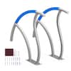 Front. VEVOR - Pool Handrail, 2 PCS 30x30 in Pool Railing, Stainless Steel with Base Plate ,Swimming Pool Safety Railing for Decks - Silver,Blue.