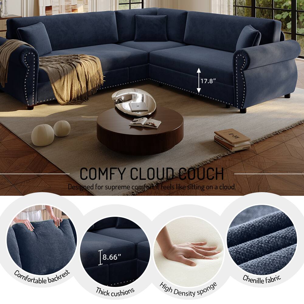 17.8"  
TEL TIME UMA  
COMFY CLOUD COUCH  
Designed for supreme comfort. It feels like sitting on a cloud.  
Comfortable backrest  
8.66" Thick cushions  
High Density sponge  
Chenille fabric