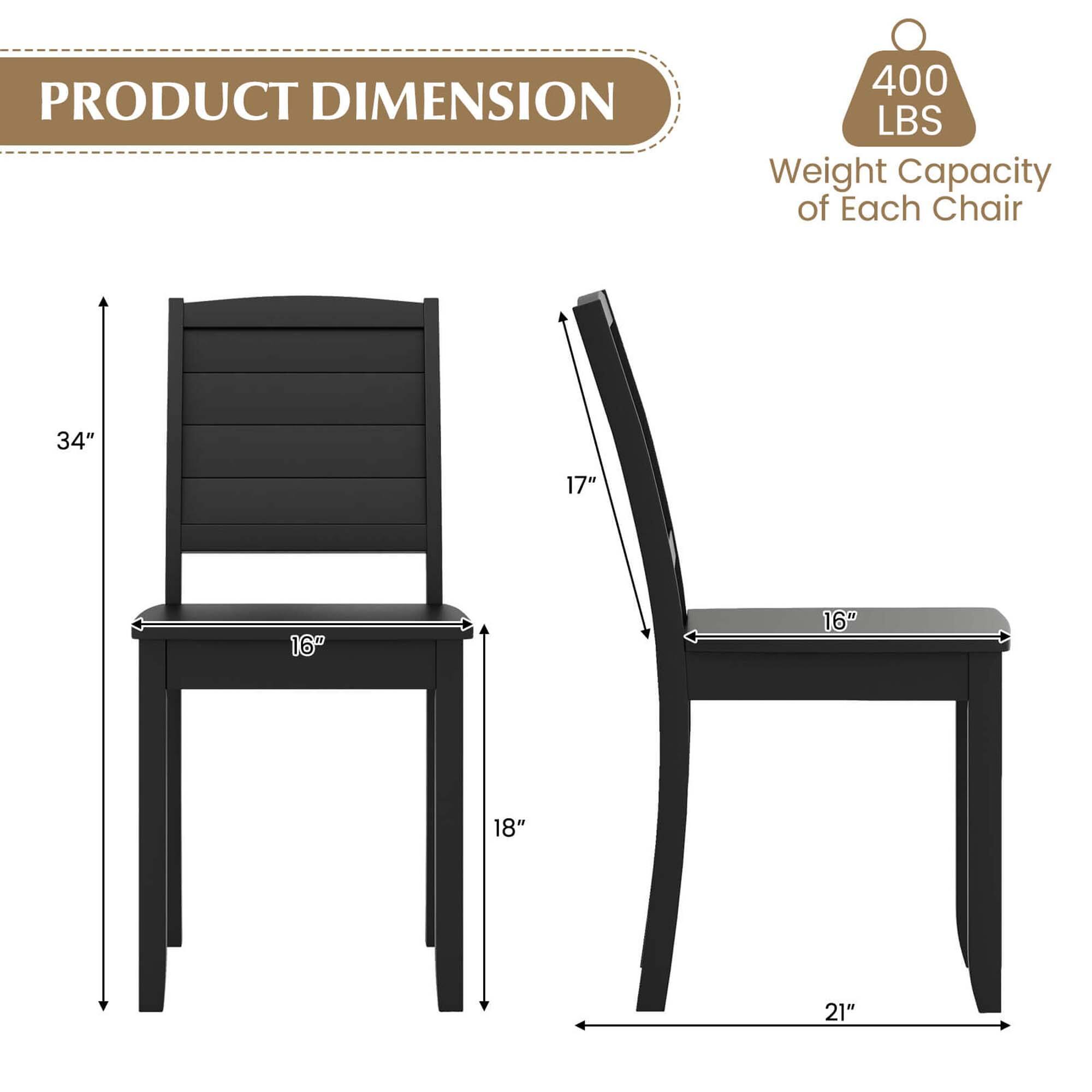 PRODUCT DIMENSION
400 LBS
Weight Capacity of Each Chair
34"
17"
16"
16"
18"
21"