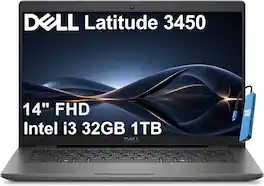 Dell - Upgraded - Latitude 3450 14" FHD Business Laptop - Intel Core i3-1315U - 32GB RAM - 1TB SSD - Backlit - Fingerprint - Win11Pro - Gray