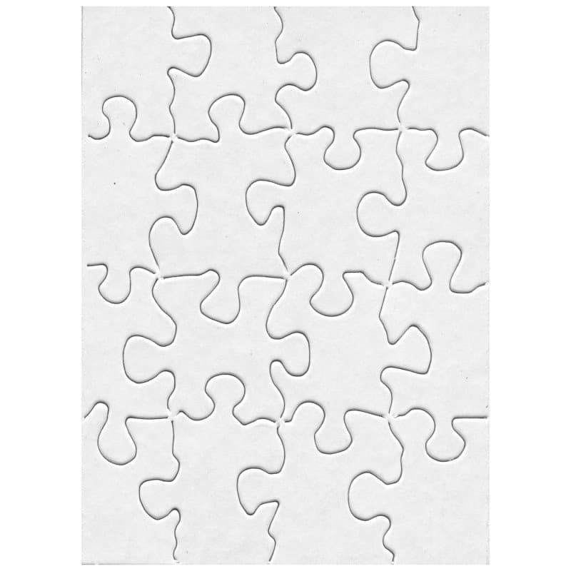 Hygloss - Compoz-A-Puzzle®, 4" x 5-1/2" Rectangle, 16 Pieces, 24 Puzzles - White