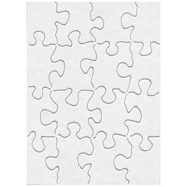 Hygloss - Compoz-A-Puzzle®, 4" x 5-1/2" Rectangle, 16 Pieces, 24 Puzzles - White