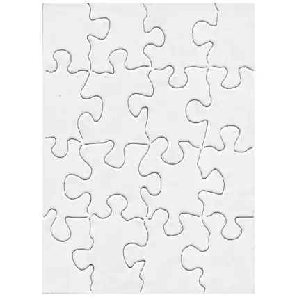 Front. Hygloss - Compoz-A-Puzzle®, 4" x 5-1/2" Rectangle, 16 Pieces, 24 Puzzles - White.