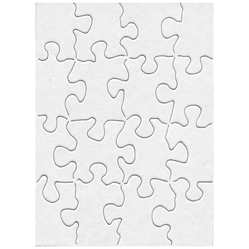 Front. Hygloss - Compoz-A-Puzzle®, 4" x 5-1/2" Rectangle, 16 Pieces, 24 Puzzles - White.
