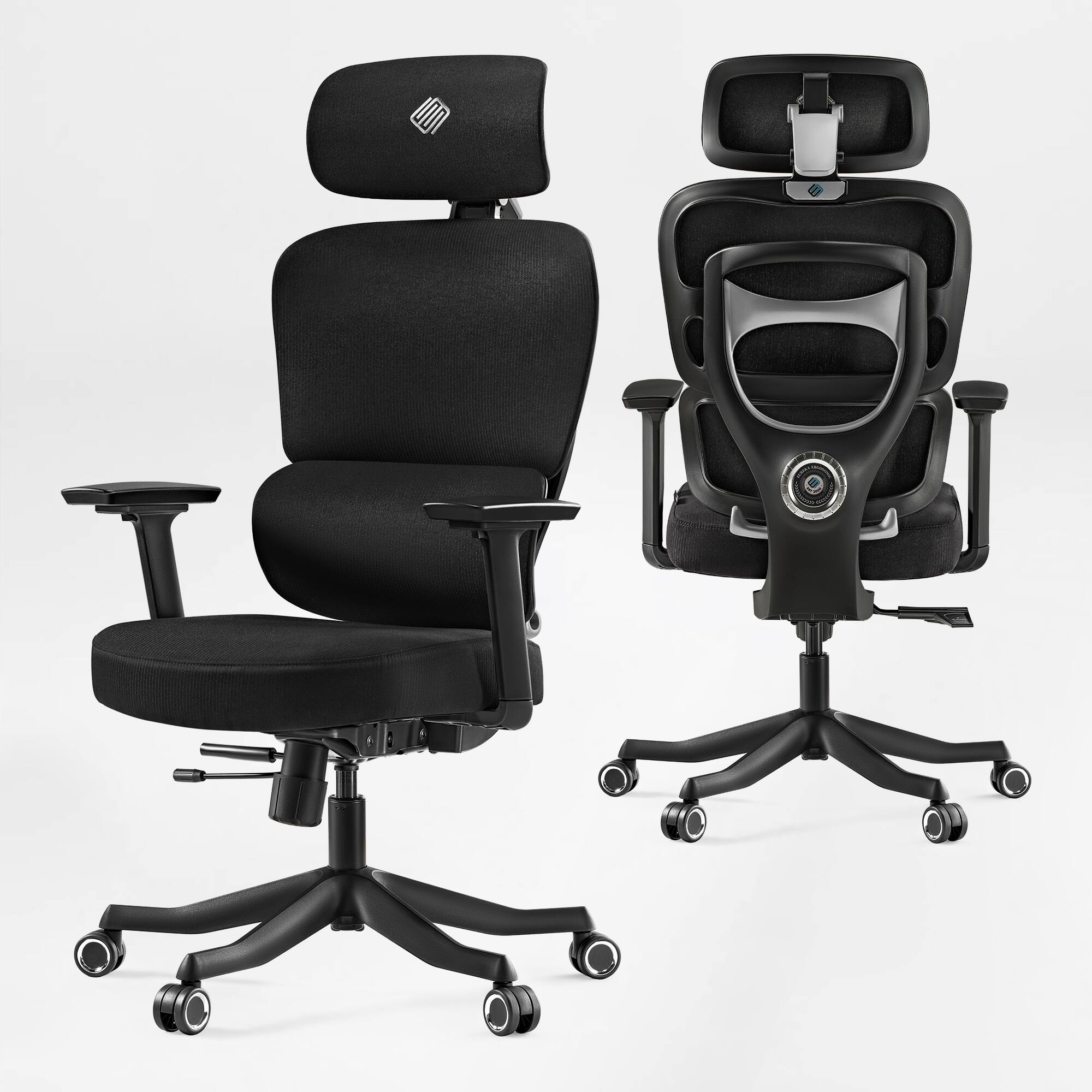 Back. Eureka Ergonomic - Ergonomic Gaming Chair with Adjustable Lumbar Support - Grey.